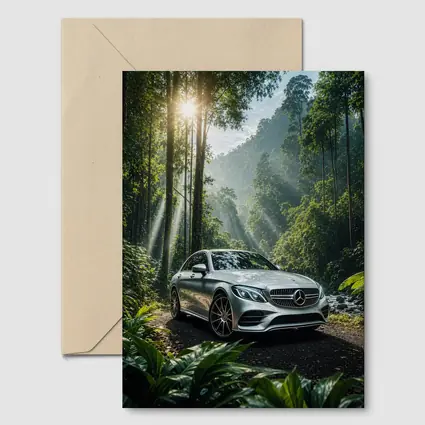 Mercedes C Class Silver Forest Sunlight