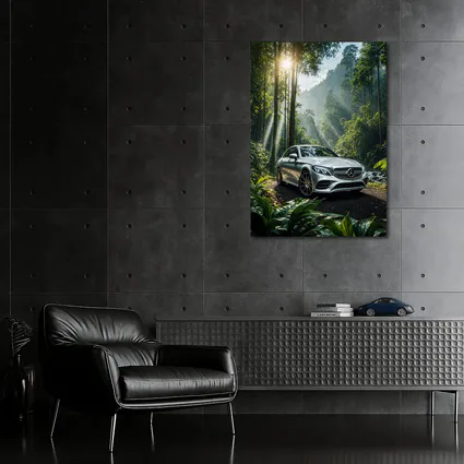 Mercedes C Class Silver Forest Sunlight