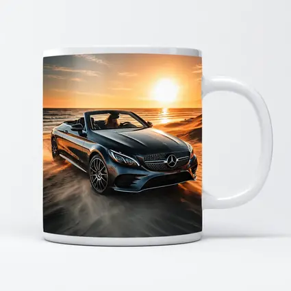 Mercedes C Class Cabriolet Sandy Beach Sunset
