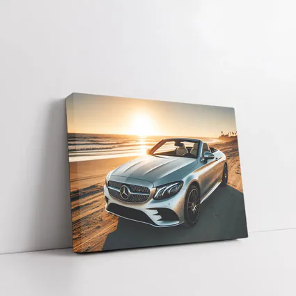 Mercedes C Class Cabriolet Beach Sunset