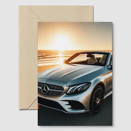 Mercedes C Class Cabriolet Beach Sunset