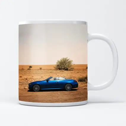 Mercedes CLE Cabriolet Blue Desert Landscape