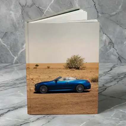 Mercedes CLE Cabriolet Blue Desert Landscape