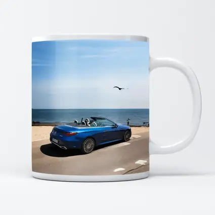 Mercedes CLE Cabriolet Blue Coastal Road Drive