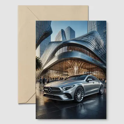 Mercedes CLS Silver Outside Luxury Architecture