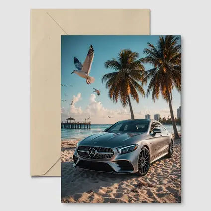 Mercedes CLS Parked on Sunny Beach