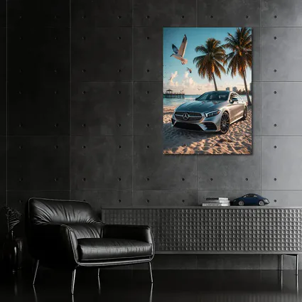 Mercedes CLS Parked on Sunny Beach