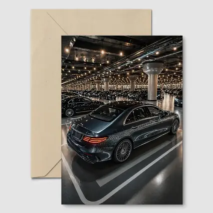 Mercedes E Class Sedan Indoor Parking Lot