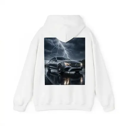 Mercedes E Class Silver Car Stormy Night