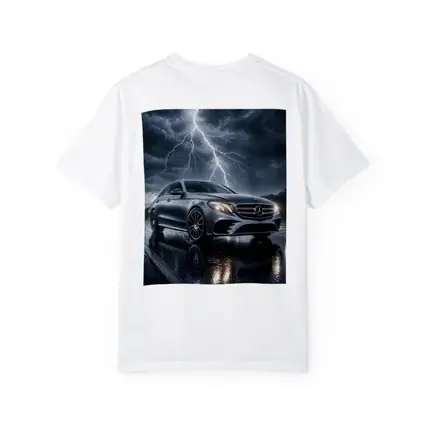 Mercedes E Class Silver Car Stormy Night