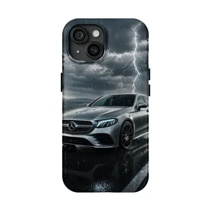 Mercedes E Class Storm Lightning Rain Night