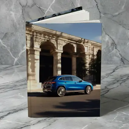 Mercedes EQA Blue SUV Classic Building Street