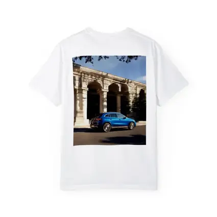 Mercedes EQA Blue SUV Classic Building Street