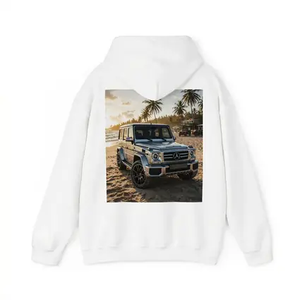 Mercedes G Class Silver Beach Sunset Scene