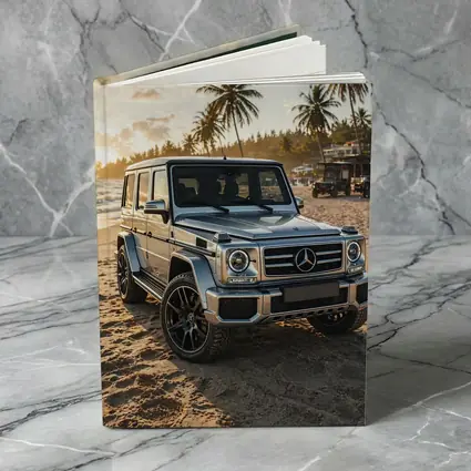 Mercedes G Class Silver Beach Sunset Scene