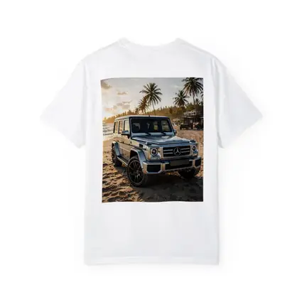 Mercedes G Class Silver Beach Sunset Scene