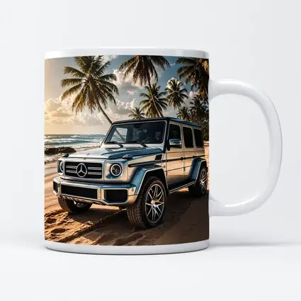 Mercedes G Class Silver Beach Palm Trees