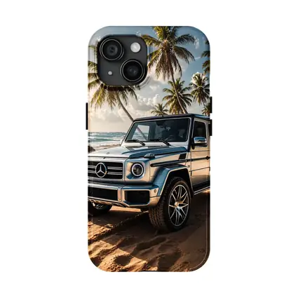 Mercedes G Class Silver Beach Palm Trees