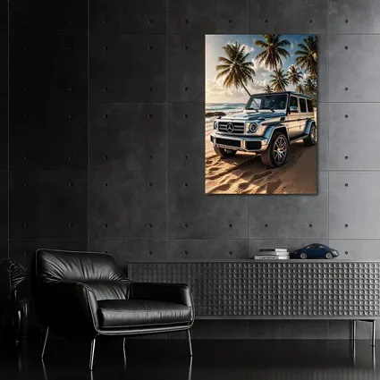 Mercedes G Class Silver Beach Palm Trees