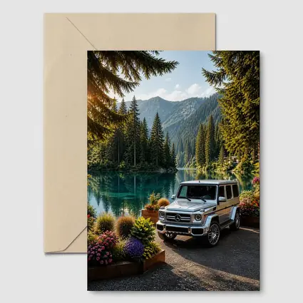 Mercedes G Class Silver SUV Mountain Lake