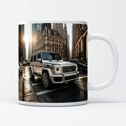 Mercedes G Class White SUV City Street