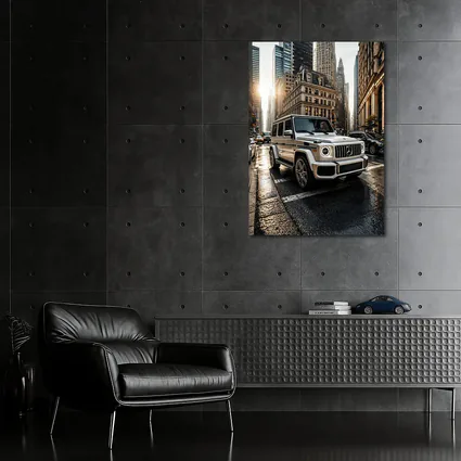 Mercedes G Class White SUV City Street