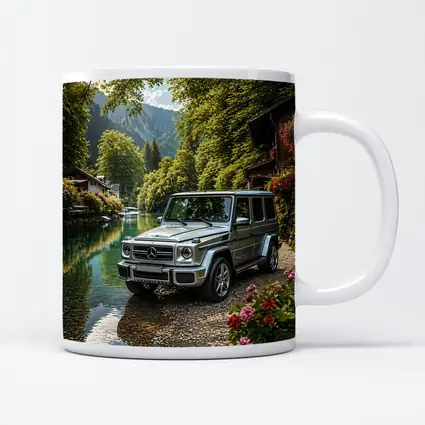 Mercedes G Wagen Silver By Mountain River