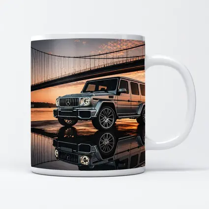 Mercedes G Wagon Silver Bridge Sunset Reflection