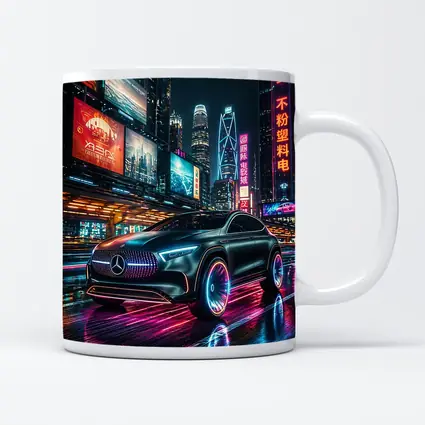 Mercedes Benz GLA Neon Cyberpunk City Night
