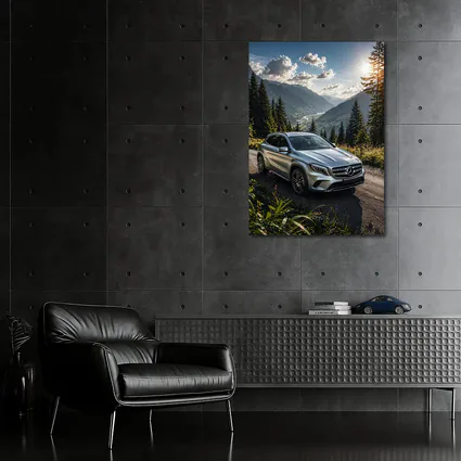 Mercedes Benz GLA Silver Mountain Road Scene