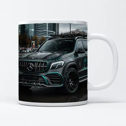 Mercedes GLB Custom Wrap Rainy City Street