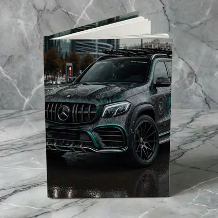 Mercedes GLB Custom Wrap Rainy City Street