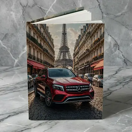 Mercedes GLB Red SUV Paris Streets