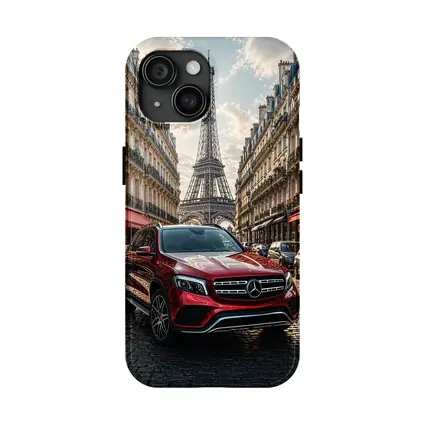 Mercedes GLB Red SUV Paris Streets