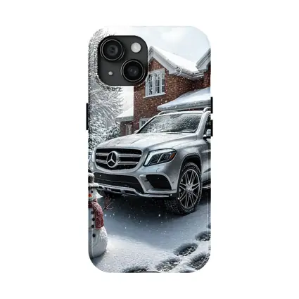 Mercedes Benz GLS Silver SUV Winter Snowman