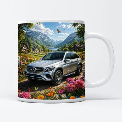 Mercedes Benz GLC Silver Mountain Floral Scene