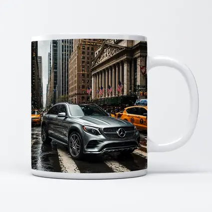 Mercedes Benz GLC Rainy New York Street