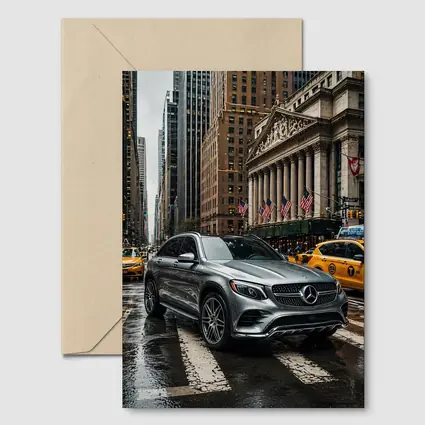 Mercedes Benz GLC Rainy New York Street