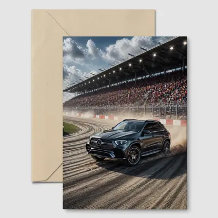 Mercedes Benz GLE Drifting Race Track Crowd