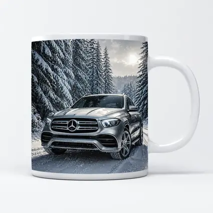 Mercedes Benz GLE SUV Snowy Forest Road
