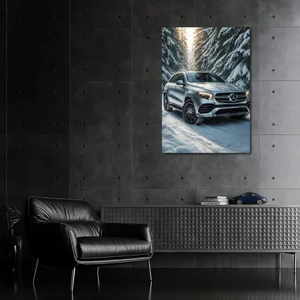 Mercedes Benz GLE Silver Snow Forest