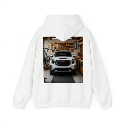 GMC Terrain White SUV in Garage