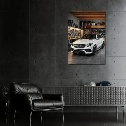 Mercedes GLE White SUV Garage Setting