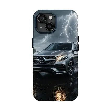 Mercedes GLE SUV in Thunderstorm Rain