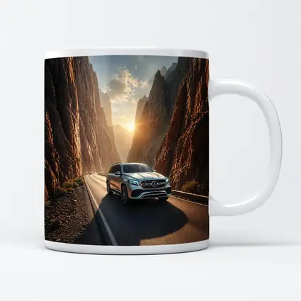 Mercedes GLS SUV Driving Through Rocky Canyon