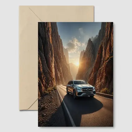 Mercedes GLS SUV Driving Through Rocky Canyon