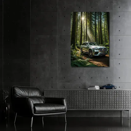 Mercedes Benz GLS SUV Forest Sunlight Drive