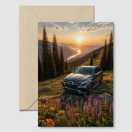 Mercedes Benz GLS Mountain Wildflower Sunset