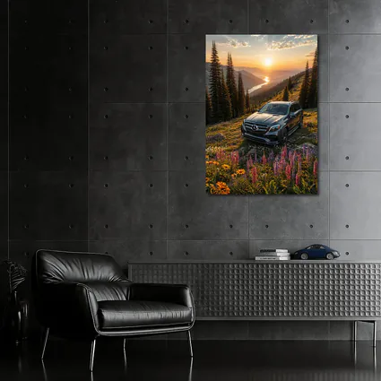 Mercedes Benz GLS Mountain Wildflower Sunset
