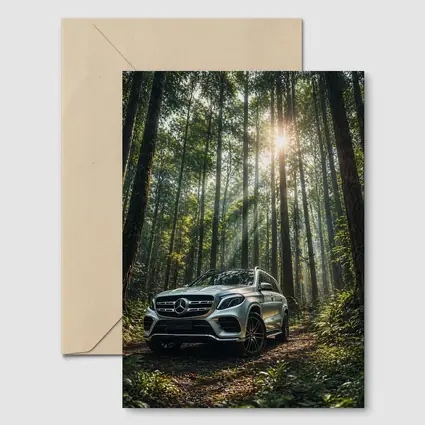Mercedes Benz GLS Silver SUV Forest Light